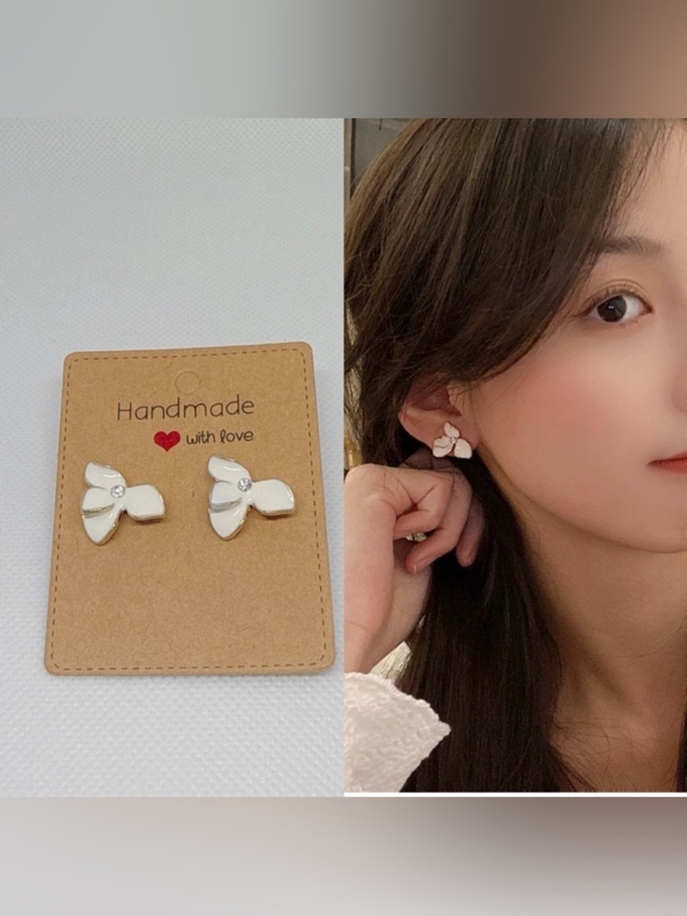 NEW women’s Summer Fresh White Petal Earrings, 925 Sterling Silver